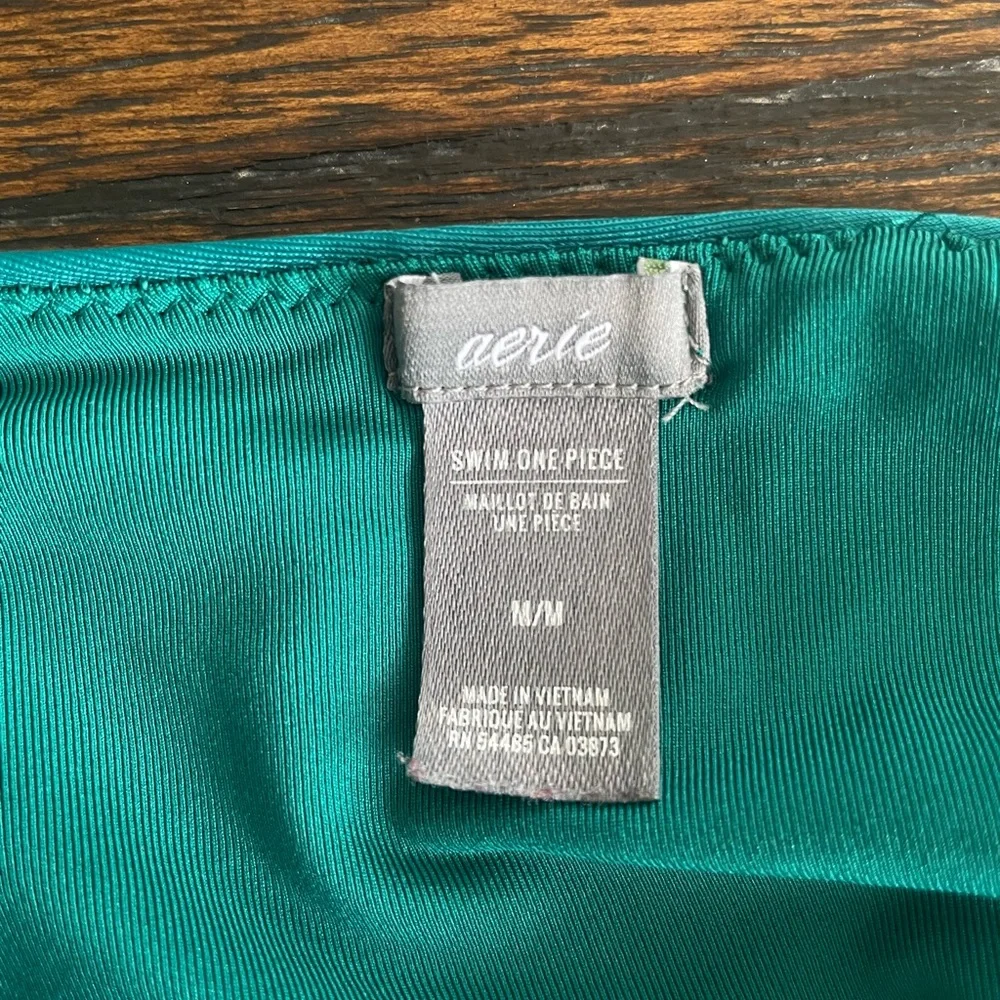 aerie Teal Green Halter One-Piece Swimsuit